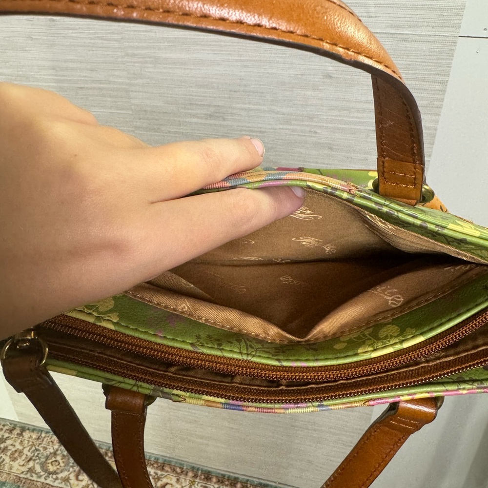 Fossil Leather Multicolor Patterned Patchwork Han… - image 7